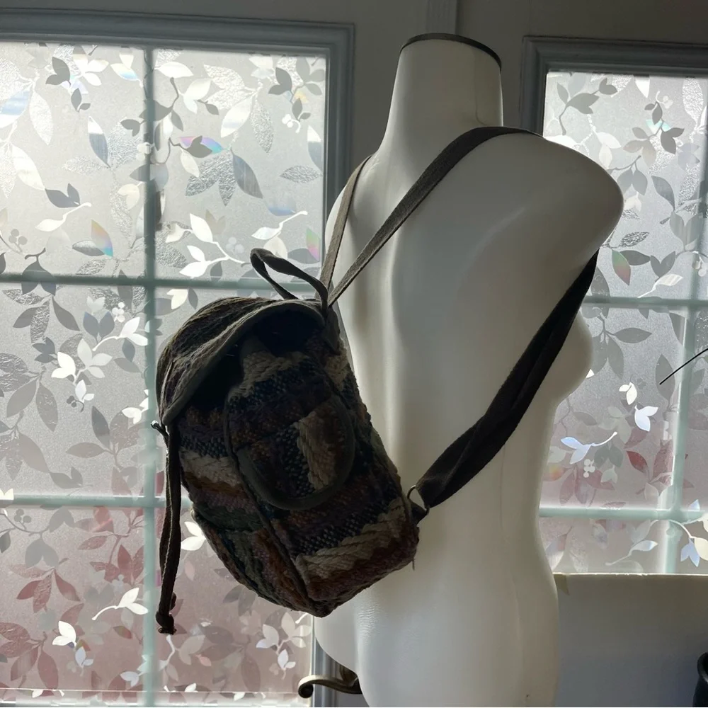 Multicolor Woven  Small Backpack - Picture 12 of 15